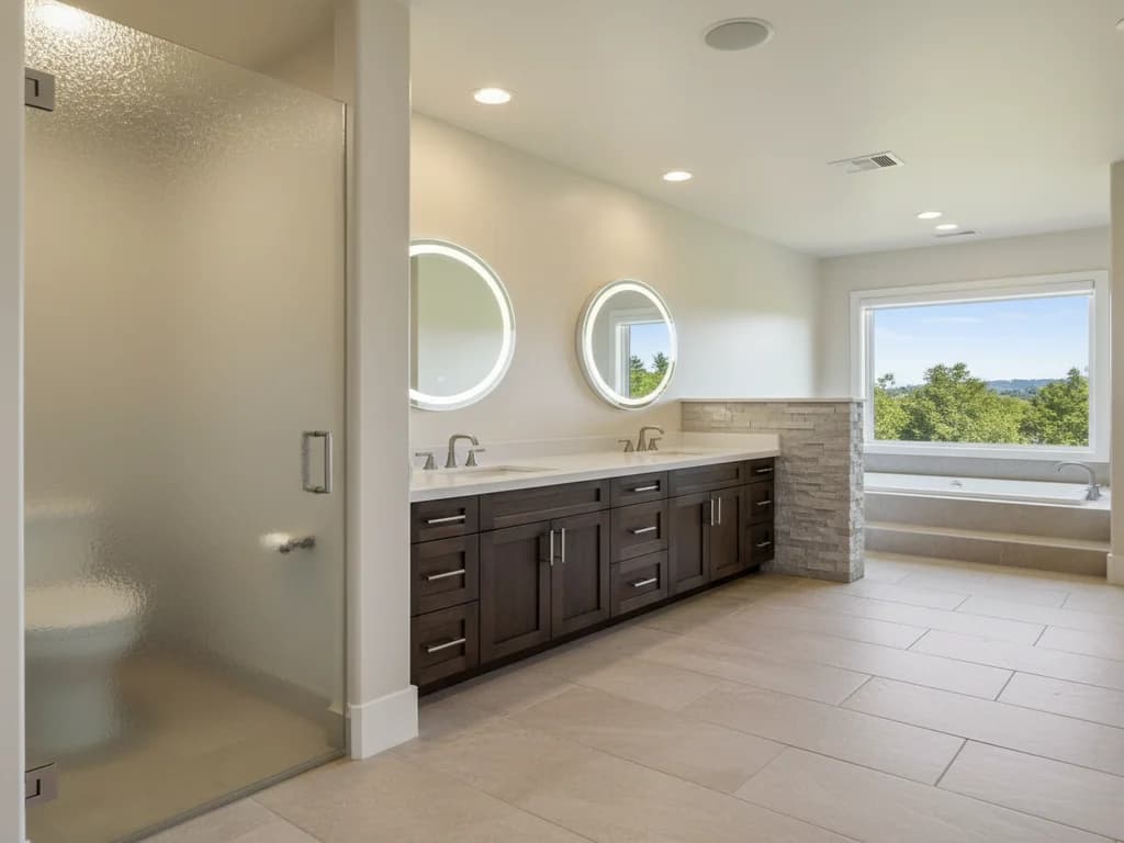 Bathroom remodeling contractor in South Lake Tahoe, El Dorado County - modern shower design and renovation by Oakwood Remodeling Group