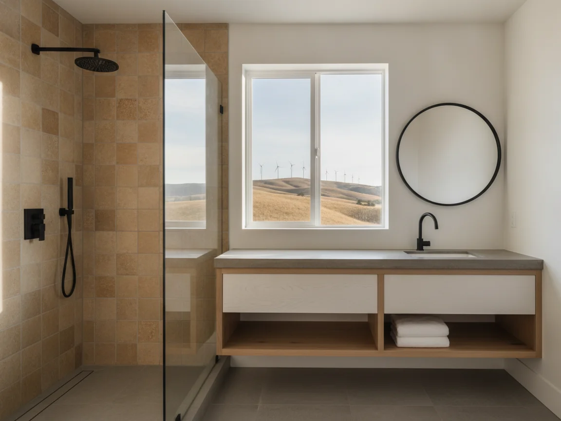 Bathroom remodeling contractor in Birds Landing, Solano County - modern shower design and renovation by Oakwood Remodeling Group