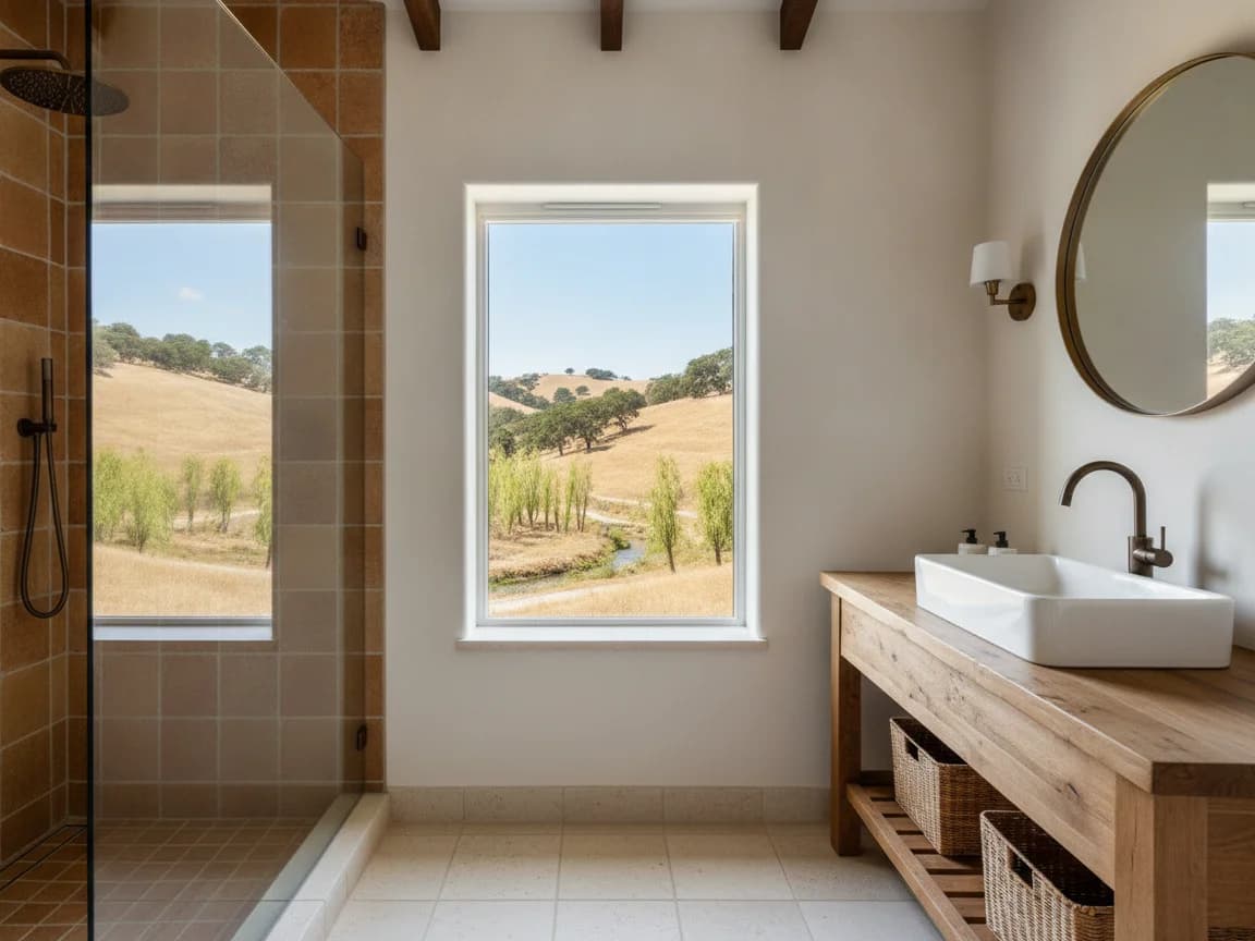 Bathroom remodeling contractor in Cache Creek, Yolo County - modern shower design and renovation by Oakwood Remodeling Group