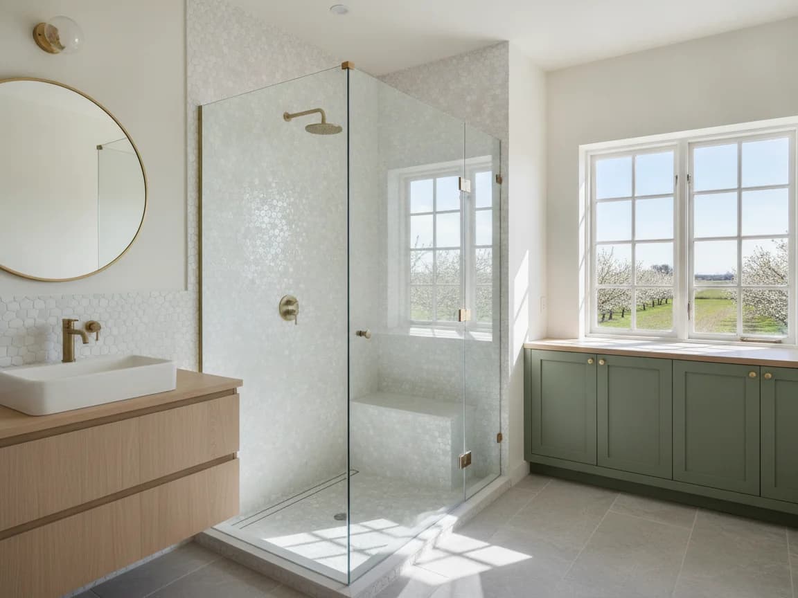 Bathroom remodeling contractor in Capay, Yolo County - modern shower design and renovation by Oakwood Remodeling Group