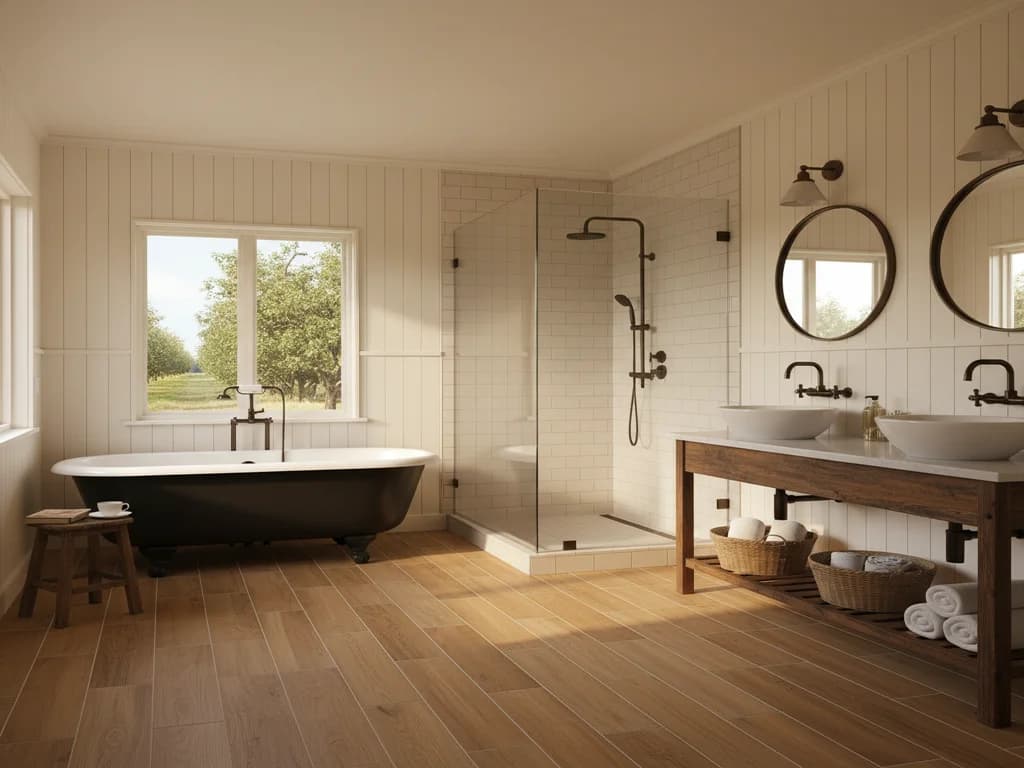 Bathroom remodeling contractor in Colfax, Placer County - modern shower design and renovation by Oakwood Remodeling Group