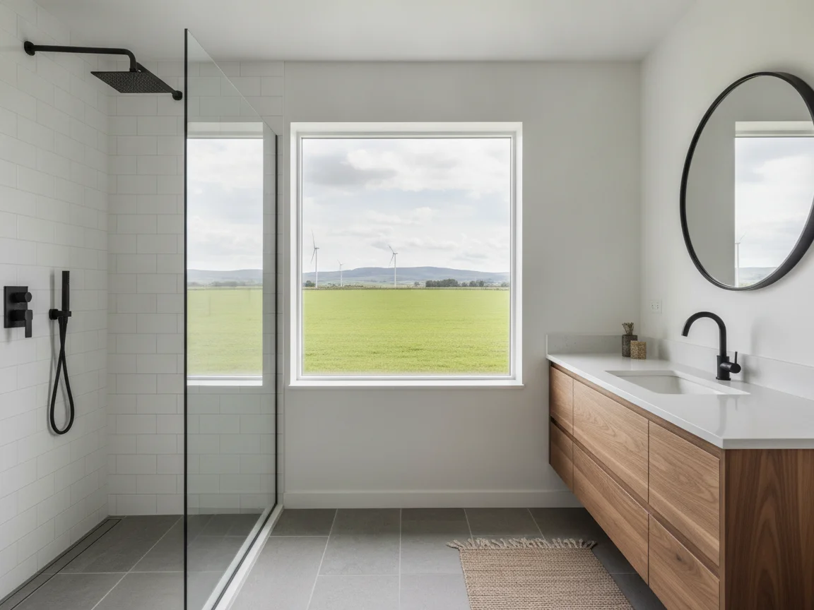 Bathroom remodeling contractor in Denverton, Solano County - modern shower design and renovation by Oakwood Remodeling Group