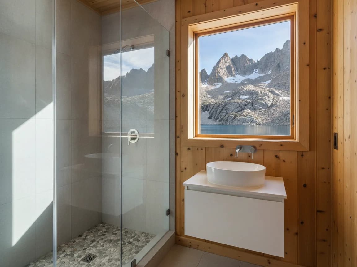 Bathroom remodeling contractor in Echo Lake, El Dorado County - modern shower design and renovation by Oakwood Remodeling Group