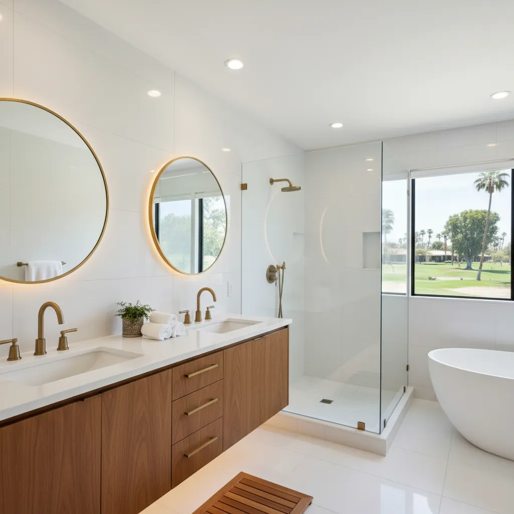 Bathroom remodeling contractor in Bryte, Yolo County - modern shower design and renovation by Oakwood Remodeling Group