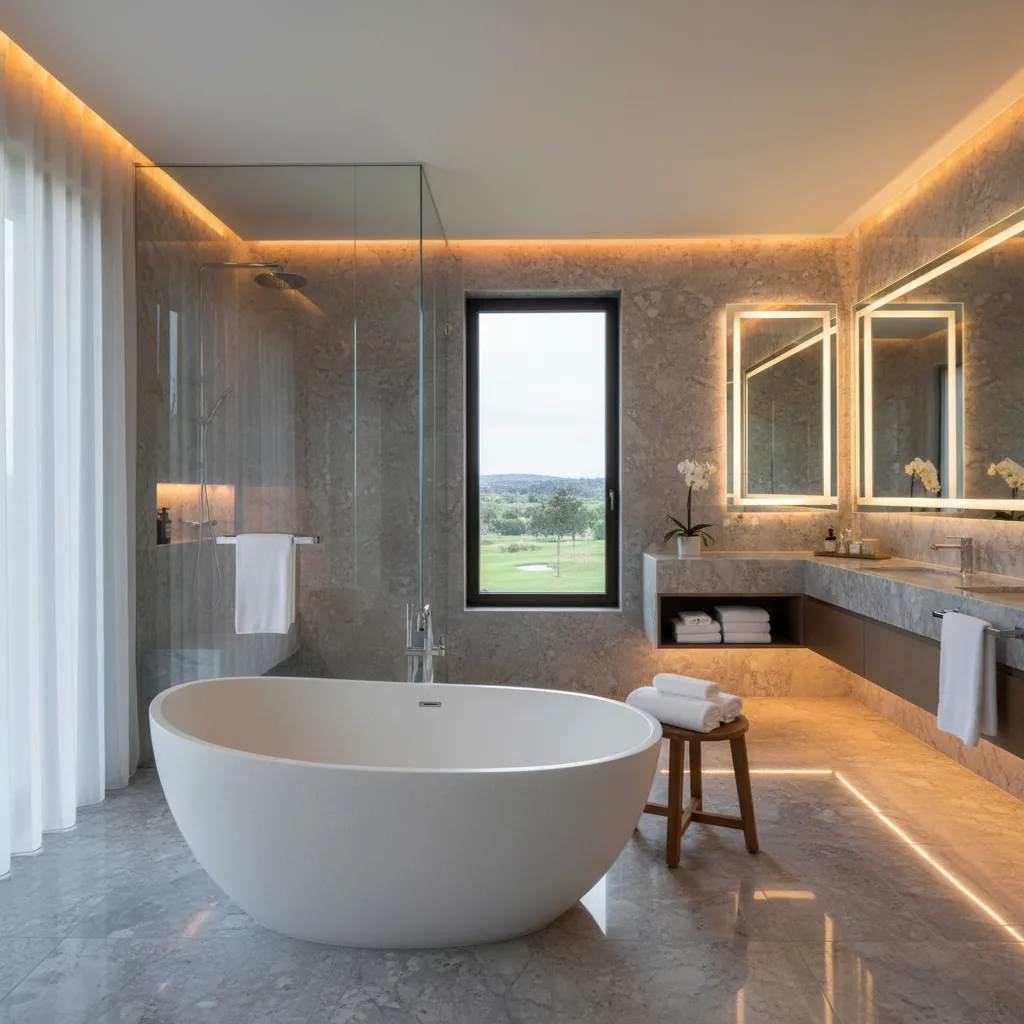 Bathroom remodeling contractor in Elmira, Solano County - modern shower design and renovation by Oakwood Remodeling Group