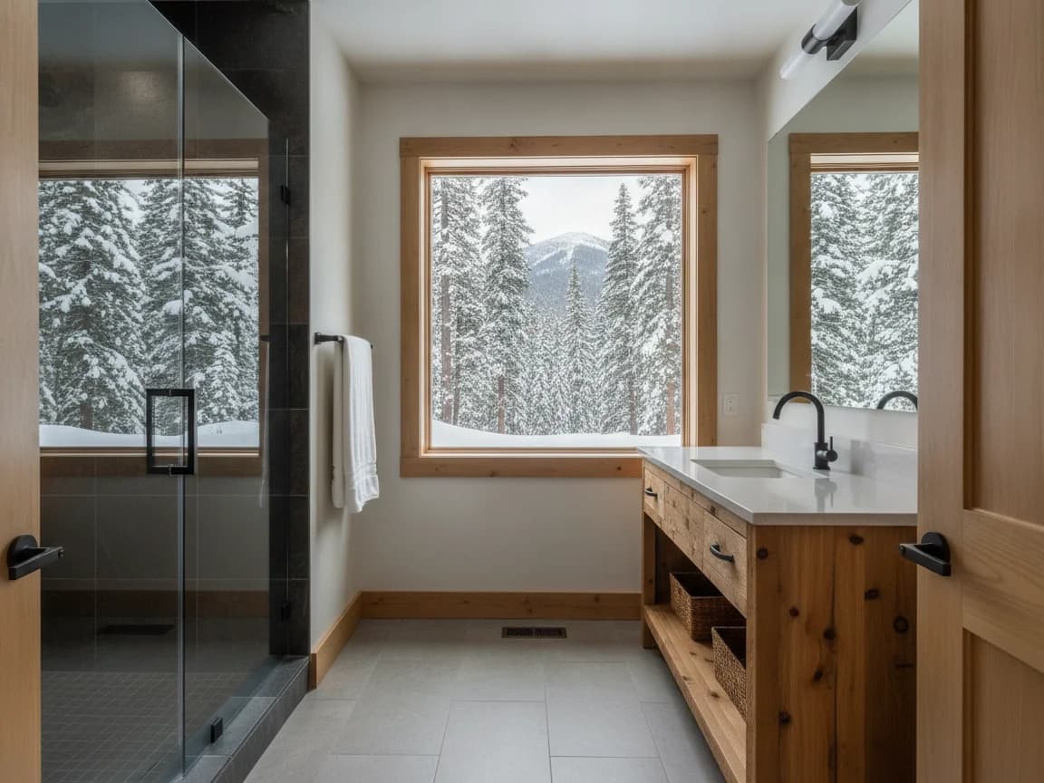 Bathroom remodeling contractor in Emigrant Gap, Placer County - modern shower design and renovation by Oakwood Remodeling Group