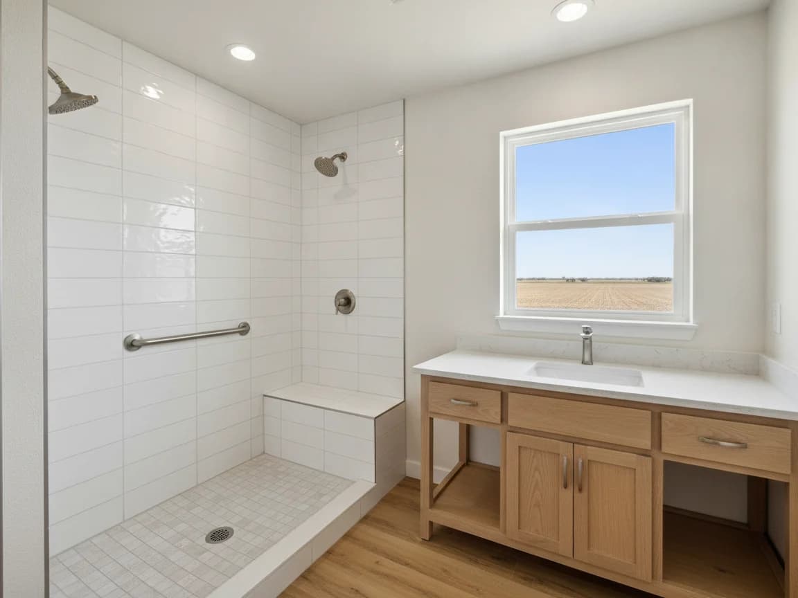 Bathroom remodeling contractor in Esparto, Yolo County - modern shower design and renovation by Oakwood Remodeling Group