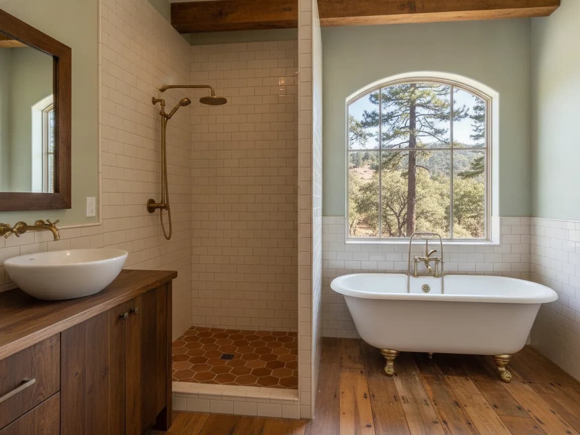 Bathroom remodeling contractor in French Corral, Nevada County - modern shower design and renovation by Oakwood Remodeling Group