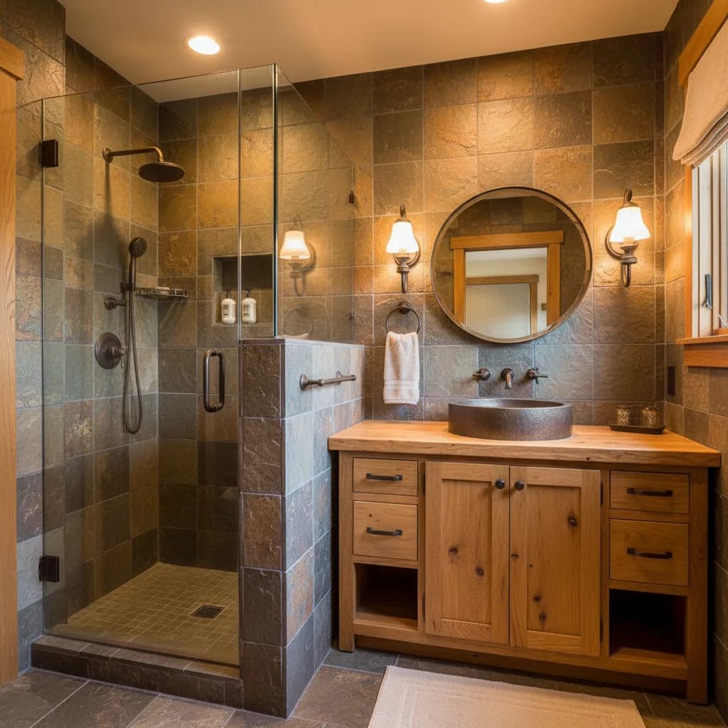 Bright Greenwood bathroom with frameless clear glass shower, polished chrome fixtures, and large-format white tile