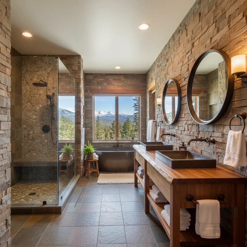 Bathroom remodeling contractor in Iowa Hill, Placer County - modern shower design and renovation by Oakwood Remodeling Group