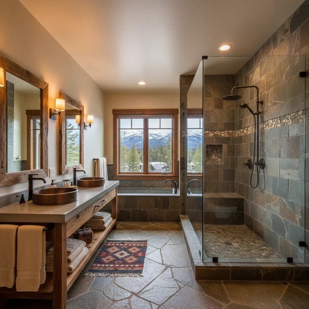 Bathroom remodeling contractor in Kings Beach, Placer County - modern shower design and renovation by Oakwood Remodeling Group