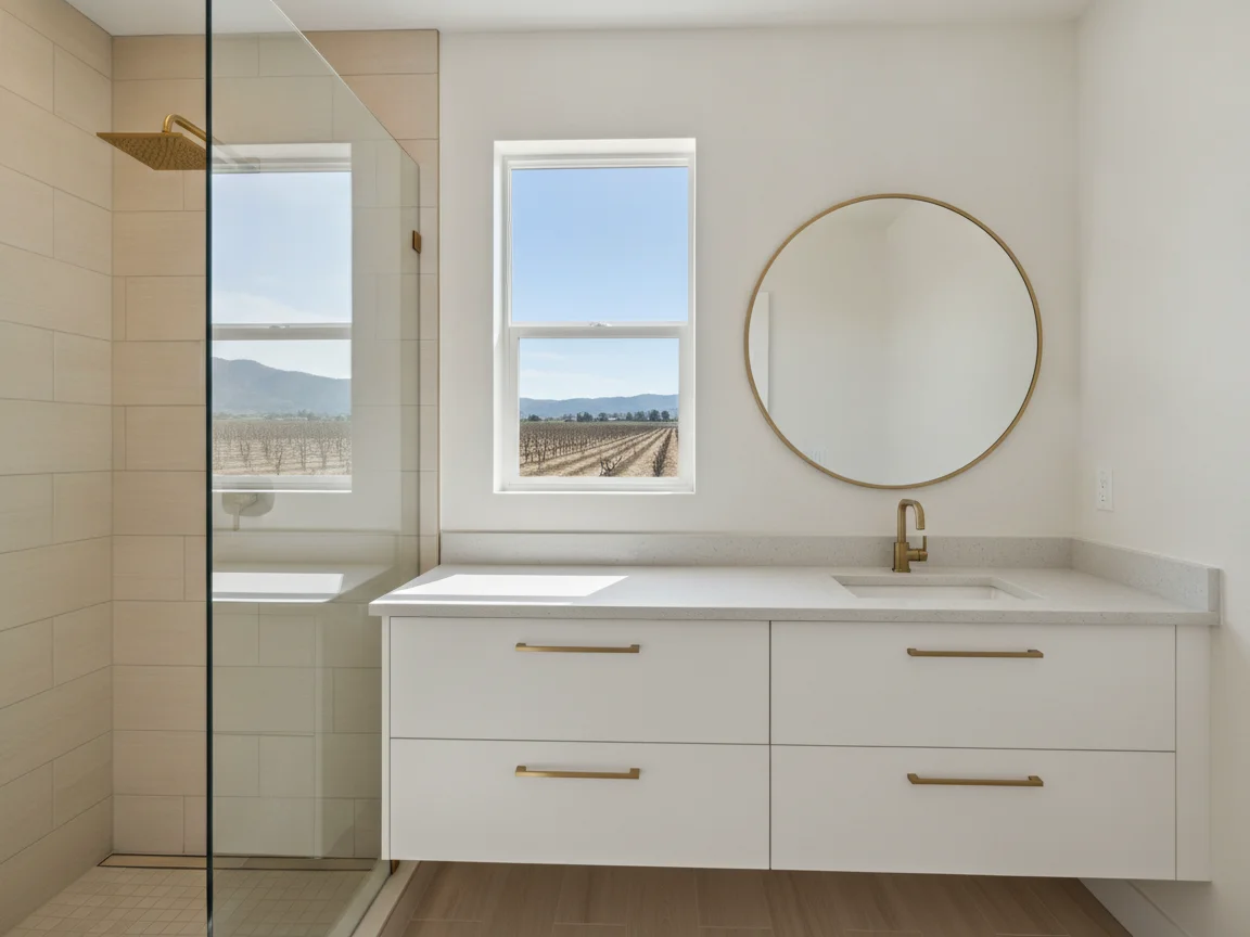 Bathroom remodeling contractor in Madison, Yolo County - modern shower design and renovation by Oakwood Remodeling Group