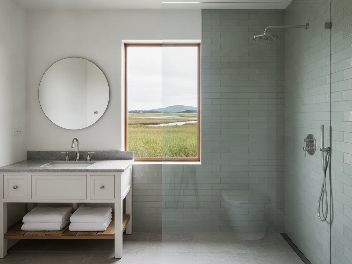 Bathroom remodeling contractor in Montezuma, Solano County - modern shower design and renovation by Oakwood Remodeling Group