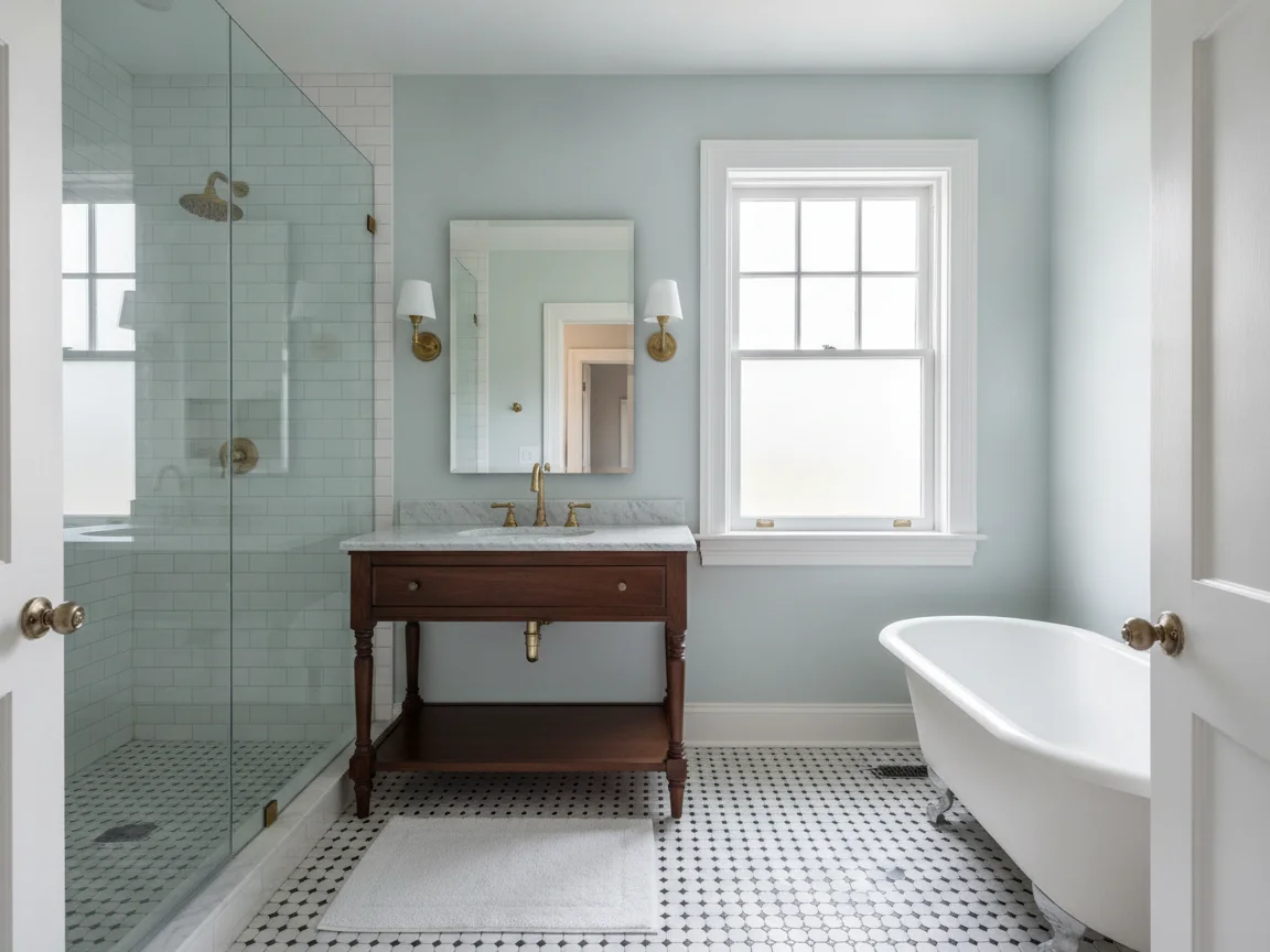 Bathroom remodeling contractor in Nevada City, Nevada County - modern shower design and renovation by Oakwood Remodeling Group
