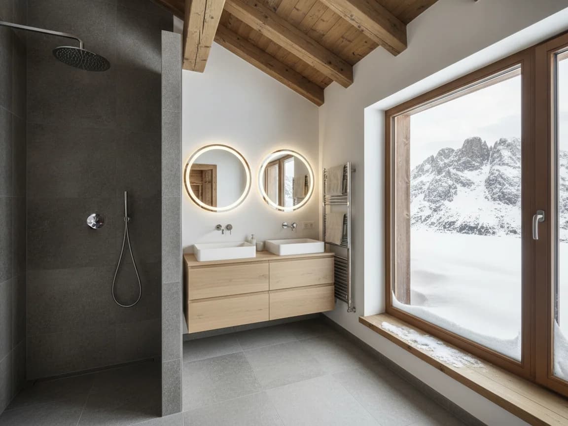 Bathroom remodeling contractor in Norden, Placer County - modern shower design and renovation by Oakwood Remodeling Group