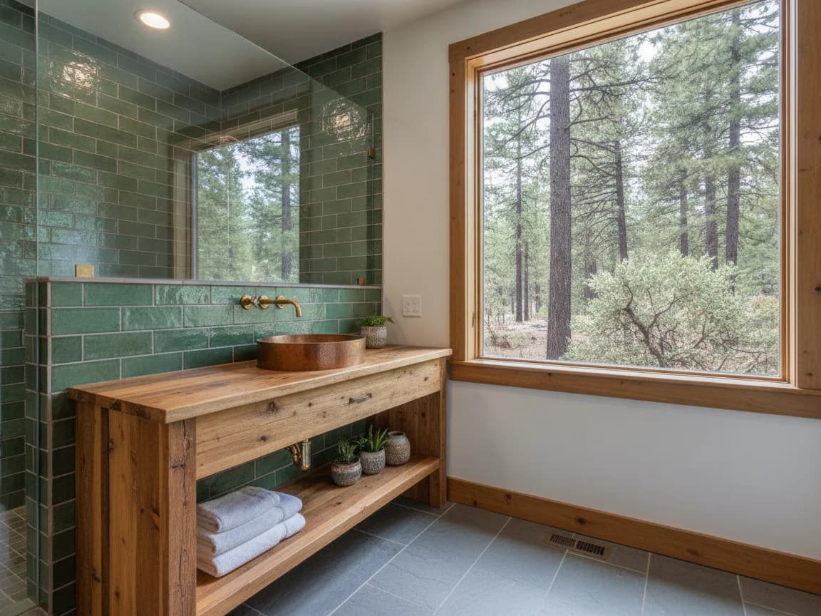 Bathroom remodeling contractor in North San Juan, Nevada County - modern shower design and renovation by Oakwood Remodeling Group
