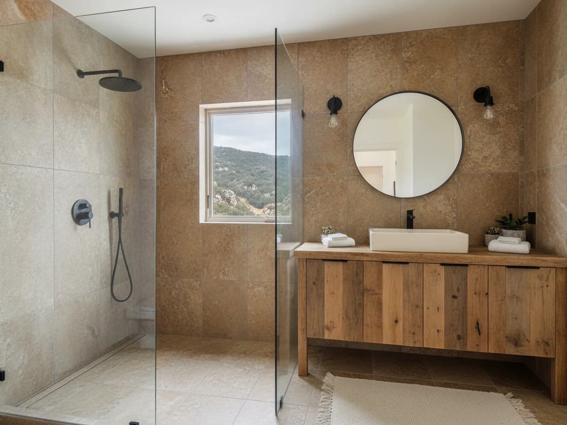 Bathroom remodeling contractor in Rumsey, Yolo County - modern shower design and renovation by Oakwood Remodeling Group