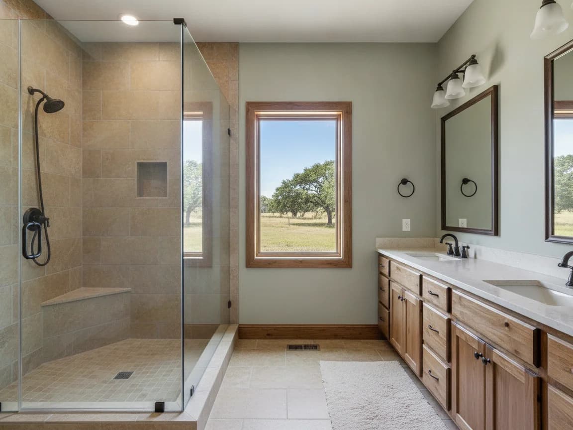 Bathroom remodeling contractor in Sheridan, Placer County - modern shower design and renovation by Oakwood Remodeling Group