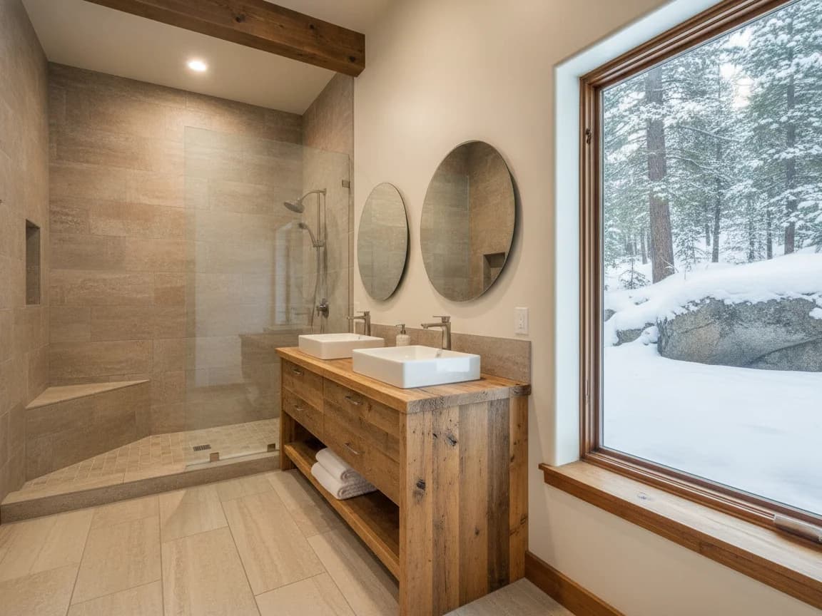 Bathroom remodeling contractor in Soda Springs, Nevada County - modern shower design and renovation by Oakwood Remodeling Group