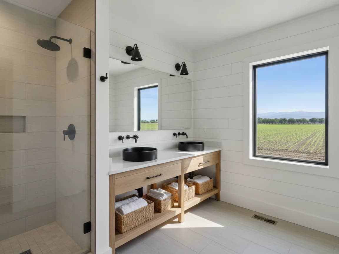 Bathroom remodeling contractor in Zamora, Yolo County - modern shower design and renovation by Oakwood Remodeling Group