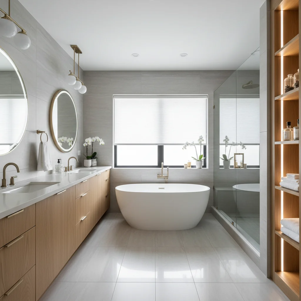 Bathroom remodeling contractor in Winters, Yolo County - modern shower design and renovation by Oakwood Remodeling Group