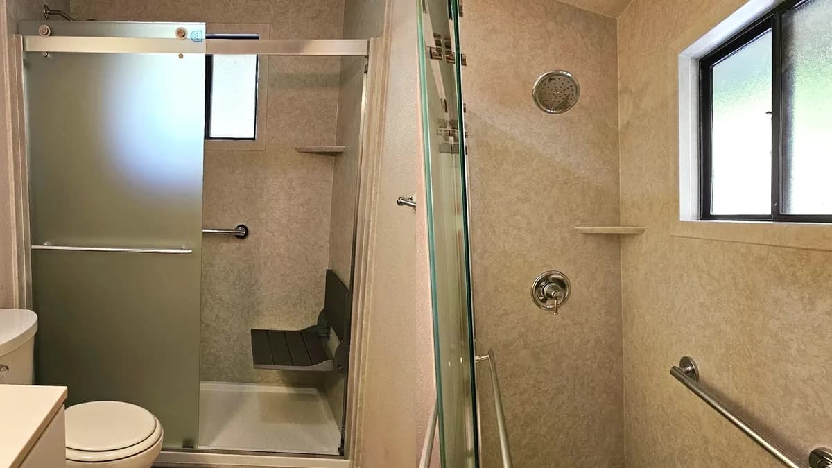 Tub-to-Shower Conversion with Acrylic Walls and Fold-Down Seat in Auburn, CA